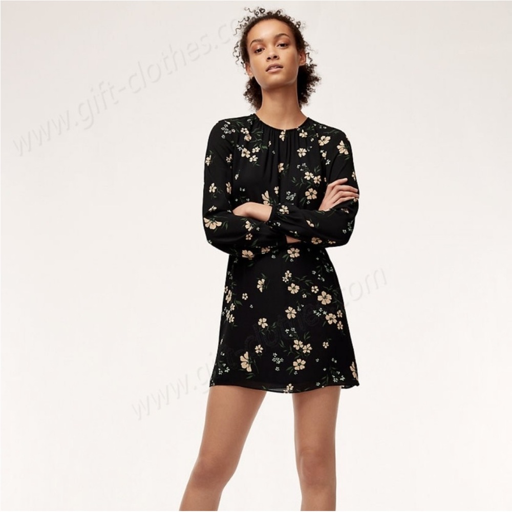 Long-sleeved black dress purchased at Aritzia.